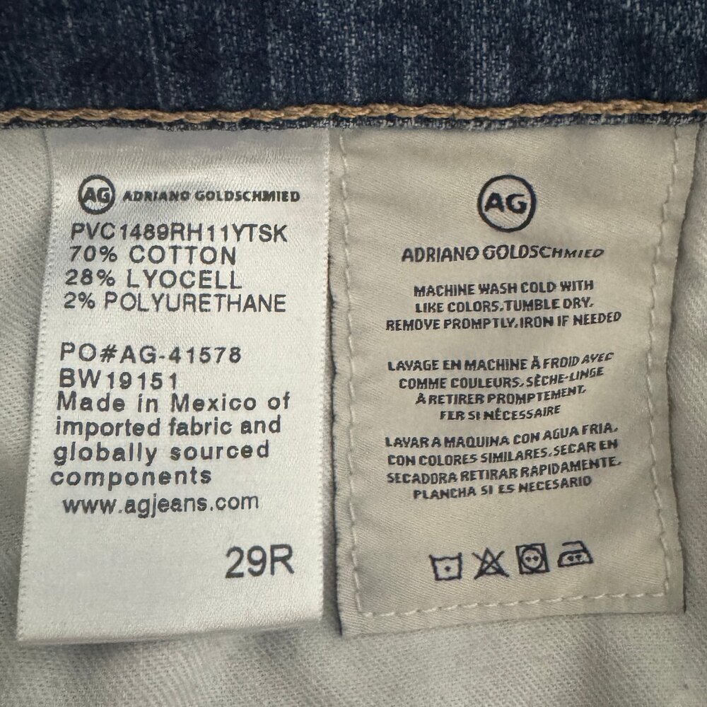 AG-Ed Denim Adriano Goldschmied Women’s Medium Blue Faded Wash Shorts 29R - Picture 5 of 5